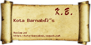 Kota Barnabás névjegykártya