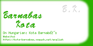 barnabas kota business card